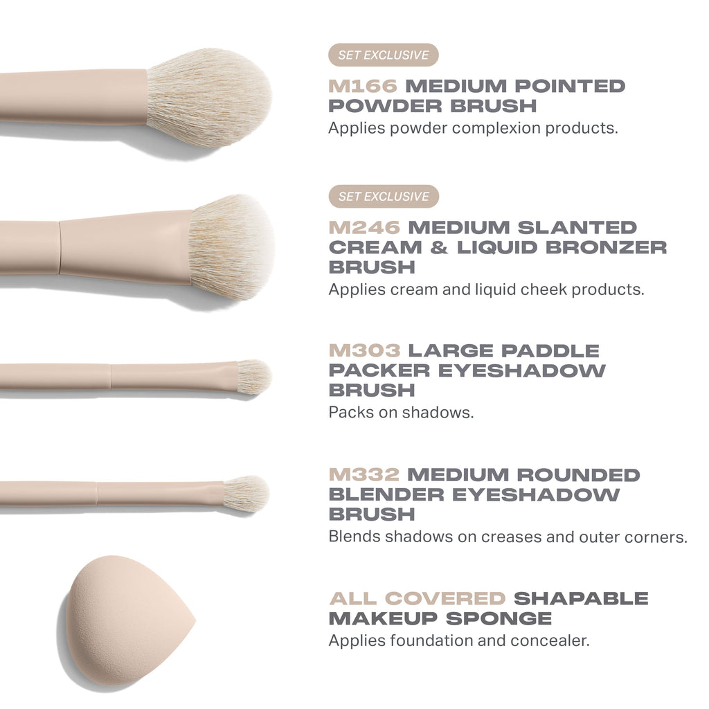 Complexion Boost & Oat Latte Face & Eye Brush Bundle